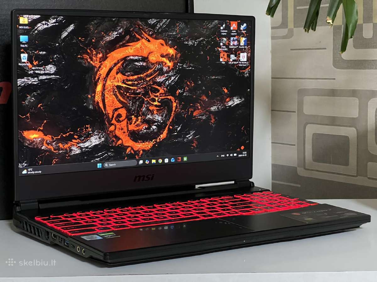 Parduodamas Msi Gl65 su Gtx 1650, I5-10k, 1.25tb. - nuotraukos Nr. 2
