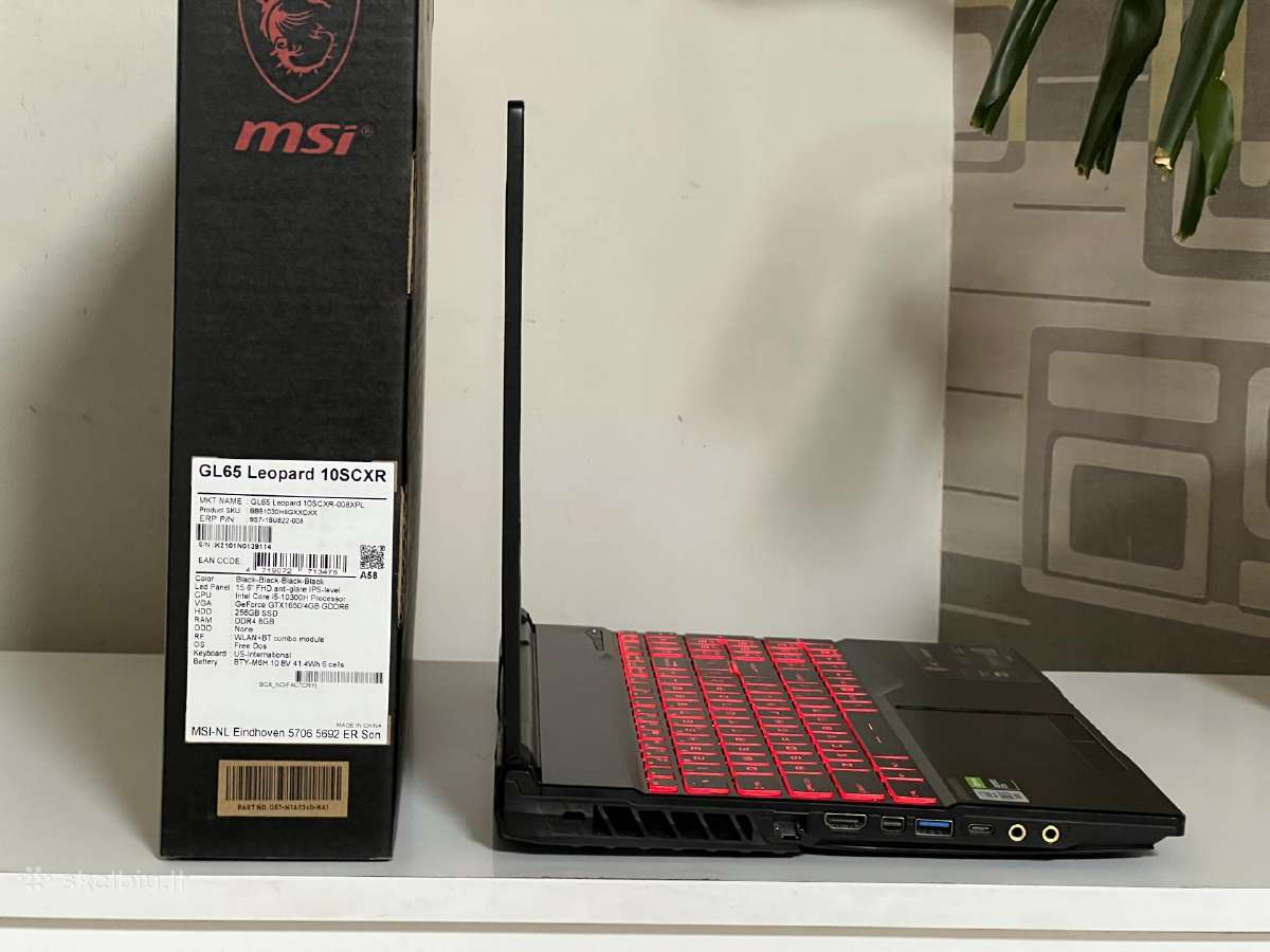 Parduodamas Msi Gl65 su Gtx 1650, I5-10k, 1.25tb. - nuotraukos Nr. 5
