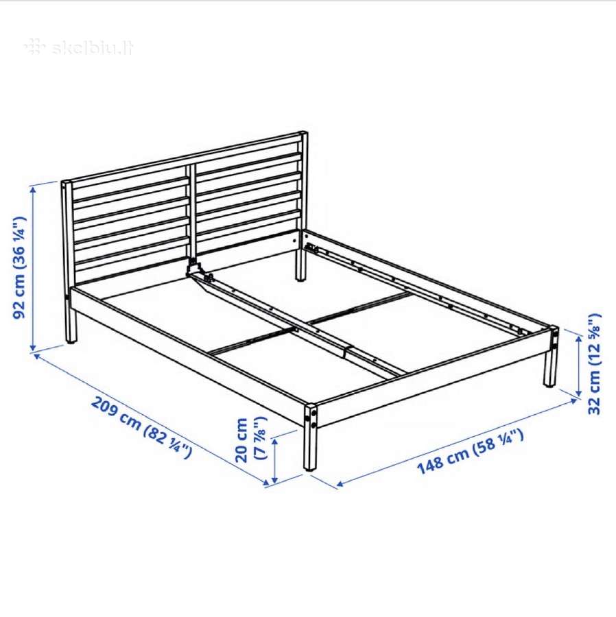 Ikea lovos rėmas 140x200 - nuotraukos Nr. 2