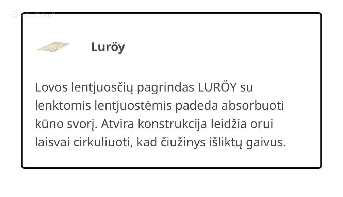 Ikea lovos rėmas 140x200 - nuotraukos Nr. 3