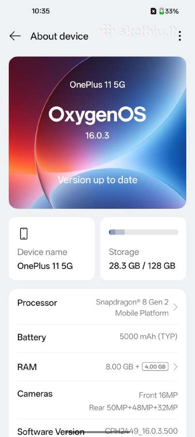 Telefonas Oneplus 11 5G - nuotraukos Nr. 11