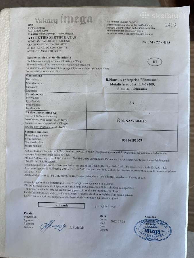 Platforminės elektroninės svarstyklės - nuotraukos Nr. 4