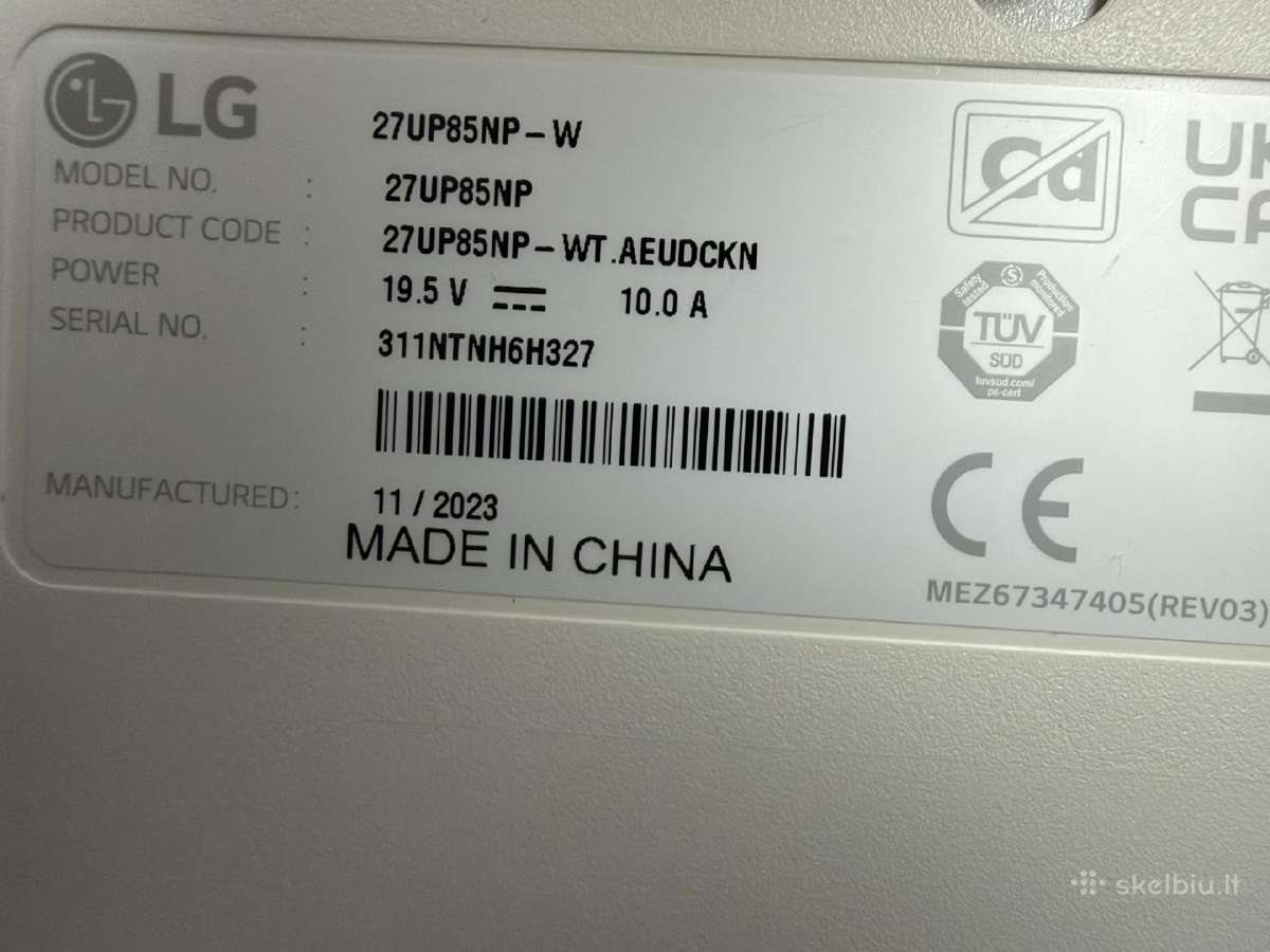 LG 27up85np-w 27" 4k Uhd Ips monitorius - nuotraukos Nr. 5