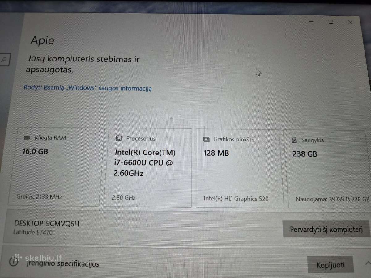 Dell latitude e7470 - nuotraukos Nr. 3