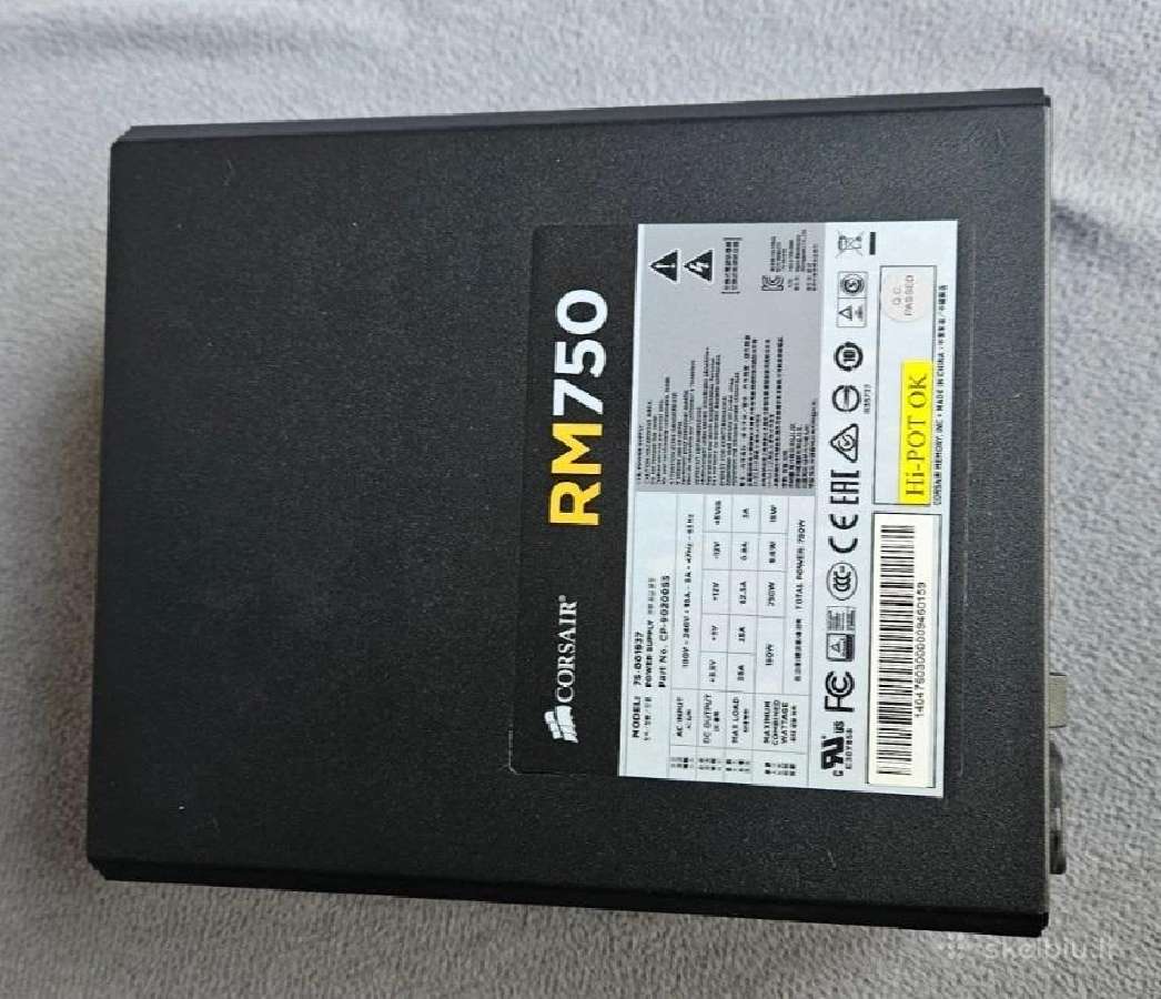 Maitinimo blokas Cpu - Corsair Rm750 750w 80+ Gold - nuotraukos Nr. 2
