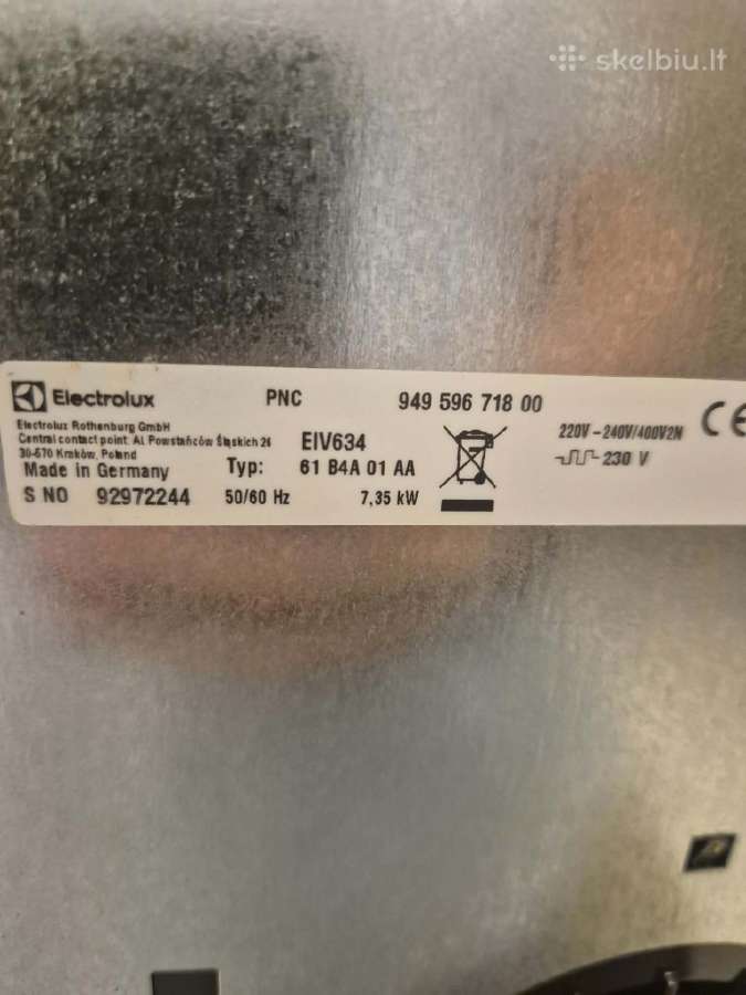 Parduodama Electrolux orkaitė ir kaitlentė - nuotraukos Nr. 4