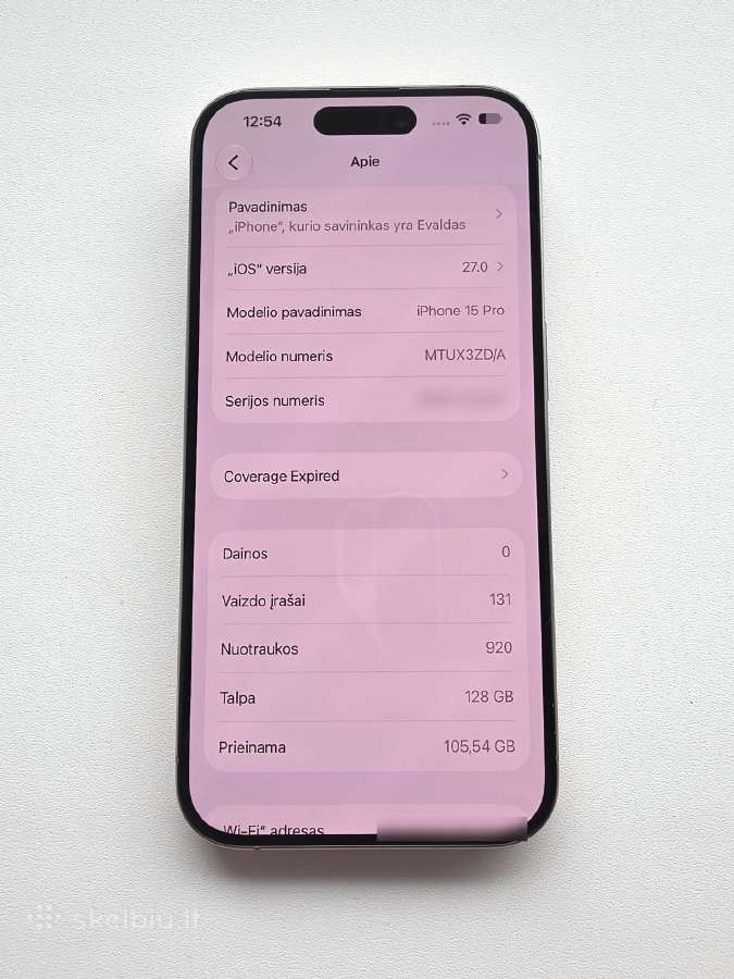 iPhone 15 Pro 128 GB Natural titanium - nuotraukos Nr. 6