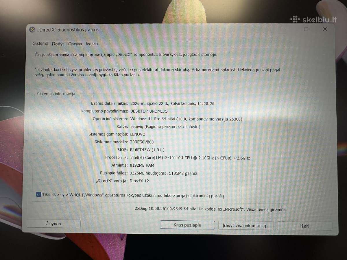 Lenovo Thinkpad E15 15.6'' I3-10110u 480gb 8gb - nuotraukos Nr. 4