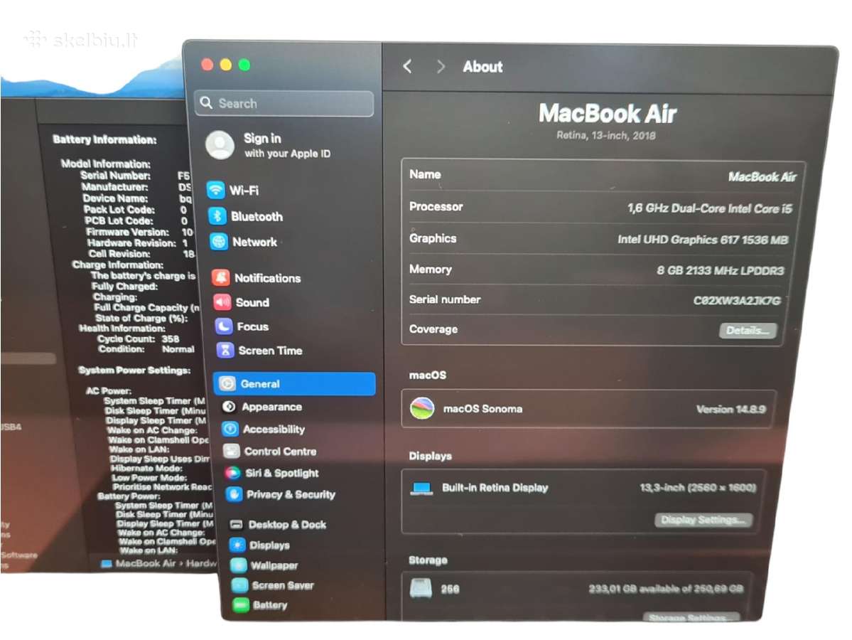 MacBook Air 13 2018 Dual-core Intel I5 8gb/256gb - nuotraukos Nr. 4