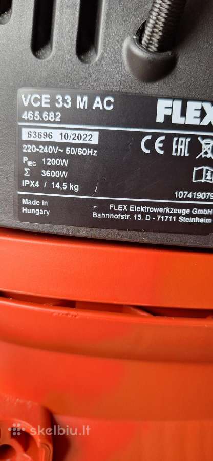 Naujas dulkių siurblys Flex Vce 33 M Ac - nuotraukos Nr. 5