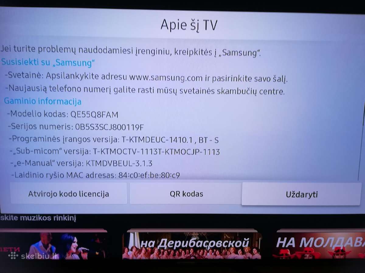 Samsung Qe55q8fam 140 cm Q-LED Smart LED TV - nuotraukos Nr. 7