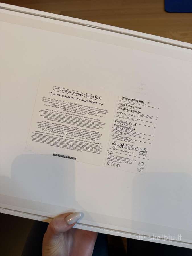 MacBook Pro 16 M3 Pro 18 GB RAM 512 GB SSD - nuotraukos Nr. 4