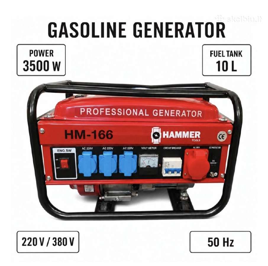 Benzininis Hammer Hm-166 generatorius 3500w - nuotraukos Nr. 3