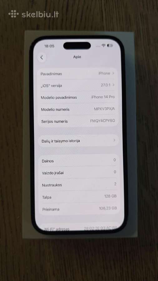 iPhone 14 Pro 128 GB su Apple Tag ir priedais - nuotraukos Nr. 7