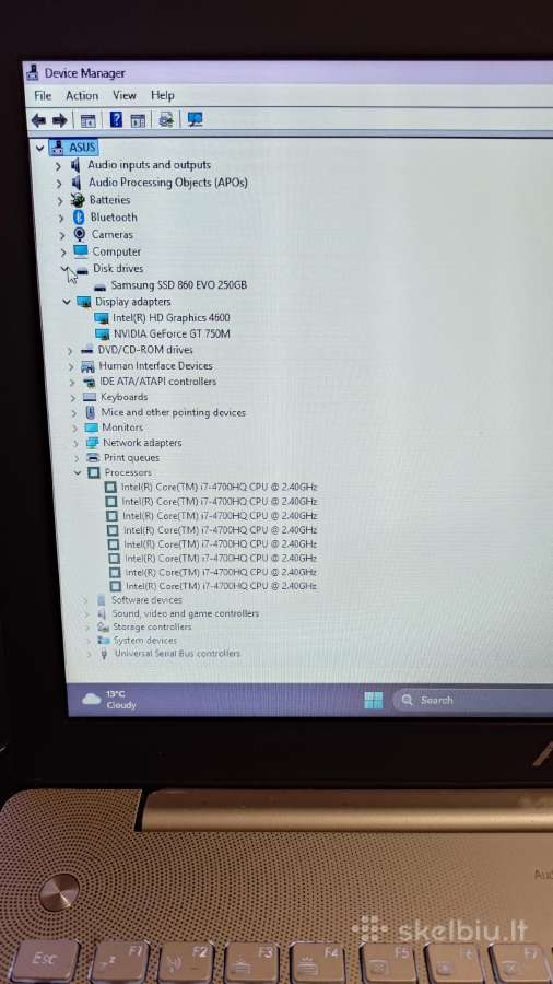 Asus N550j i7/8gb RAM/256gb SSD/GT 750m 4gb - nuotraukos Nr. 3