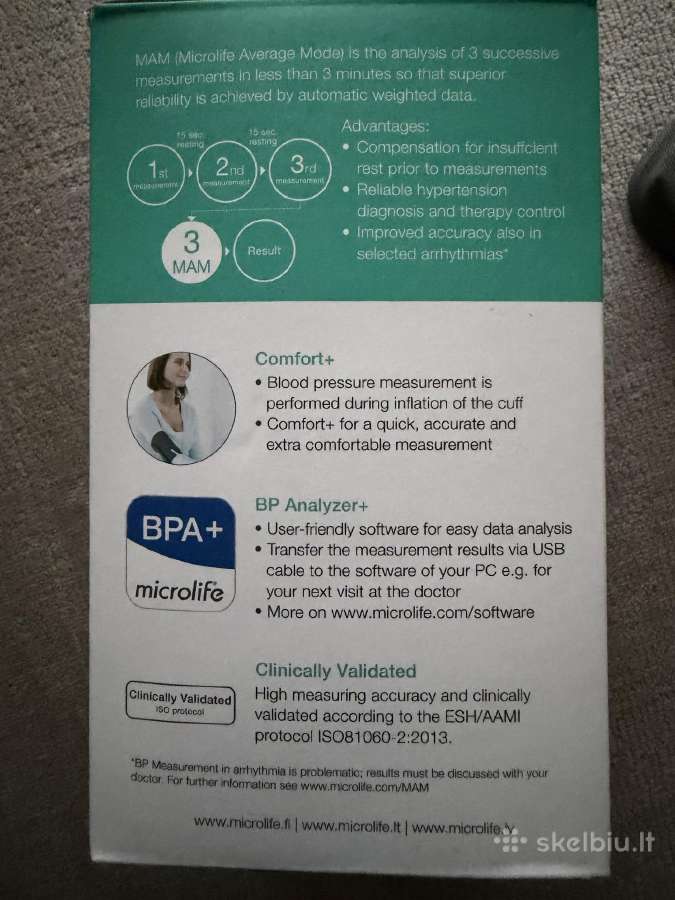 Microlife BP B3 Comfort Pc – Naujas, su garantija - nuotraukos Nr. 5