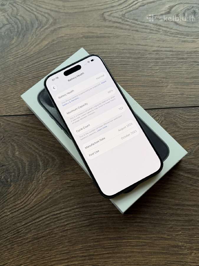 Apple iPhone 15 Pro 256gb Black Titanium - nuotraukos Nr. 6