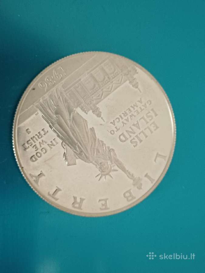 Laisvės statula JAV 1 doleris sidabrinė moneta - nuotraukos Nr. 2
