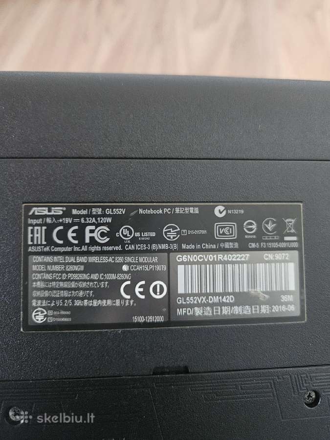 Asus Gl552v žaidimų kompiuteris - nuotraukos Nr. 6
