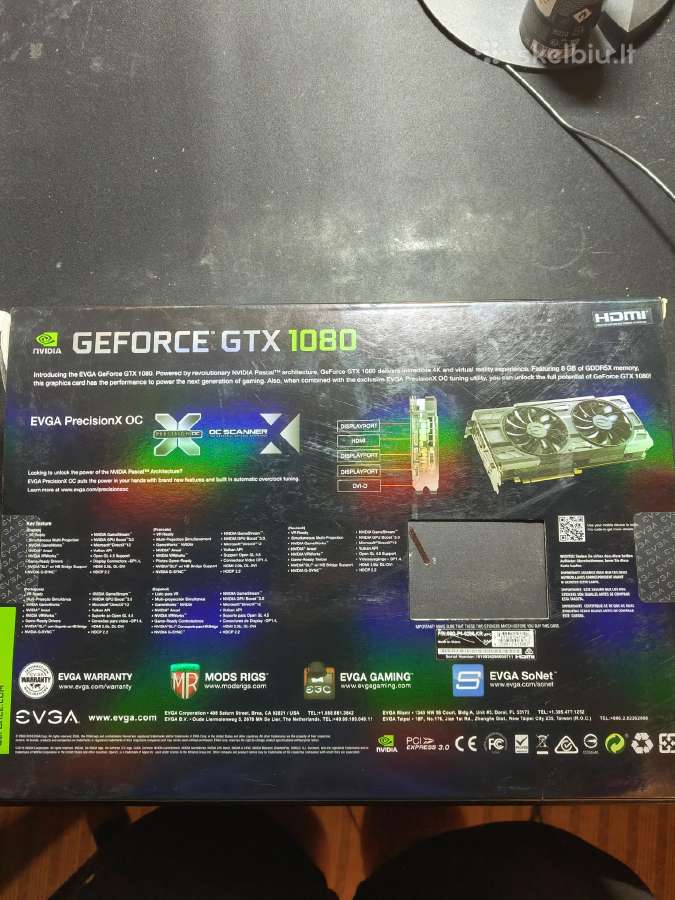 Parduodu gtx 1080evga ftw 8gb gddr5x - nuotraukos Nr. 4