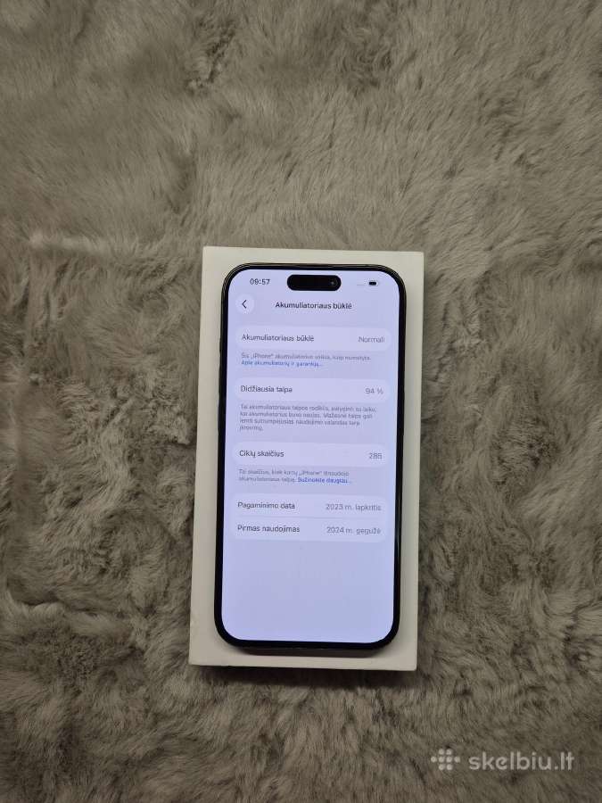 iPhone 15 Pro 128gb 94% - nuotraukos Nr. 5
