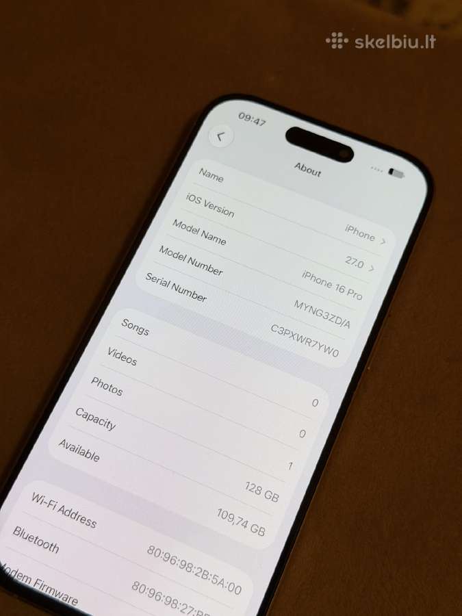 iPhone 16 Pro 128gb - nuotraukos Nr. 4