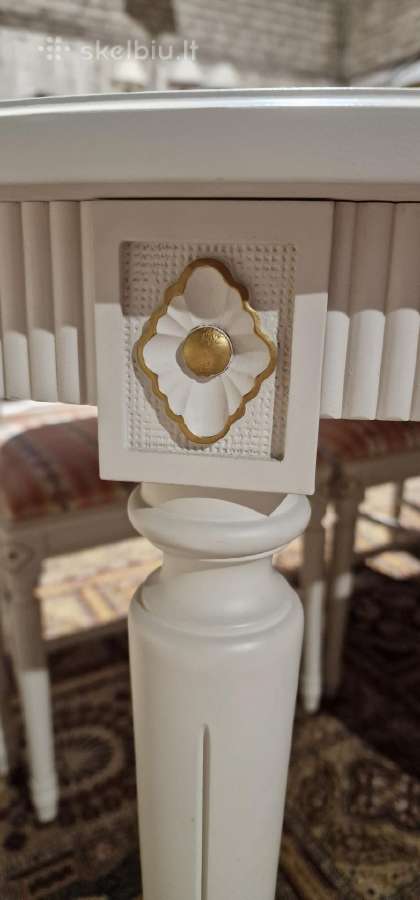 Gustaviansk stiliaus stalas su 8 kėdėmis - nuotraukos Nr. 6