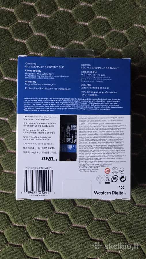 Naujas Wd Blue Sn5000 4tb - nuotraukos Nr. 2