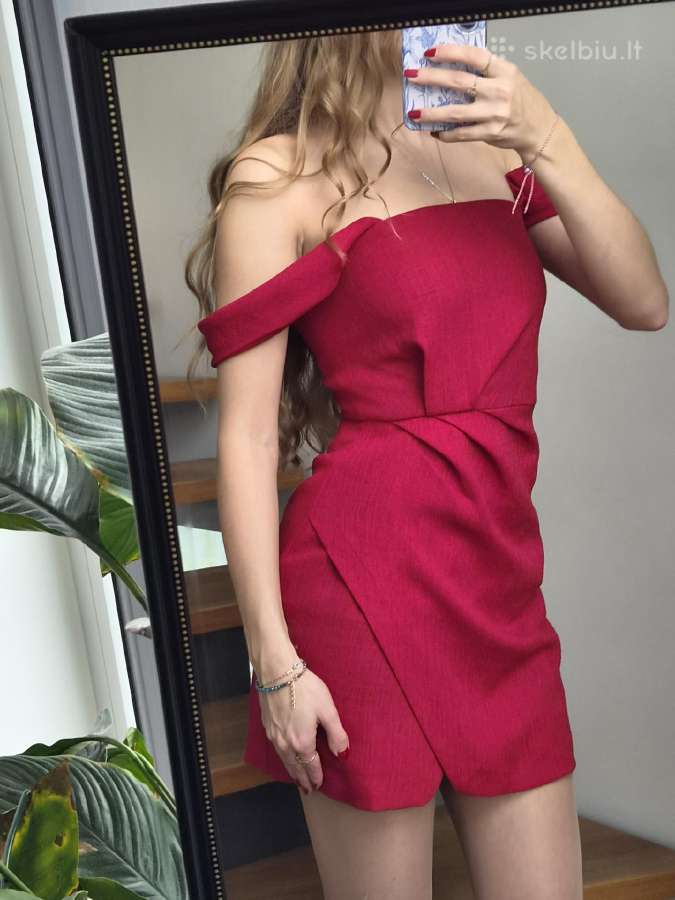 Raudona kokteilinė Zara suknelė - nuotraukos Nr. 2