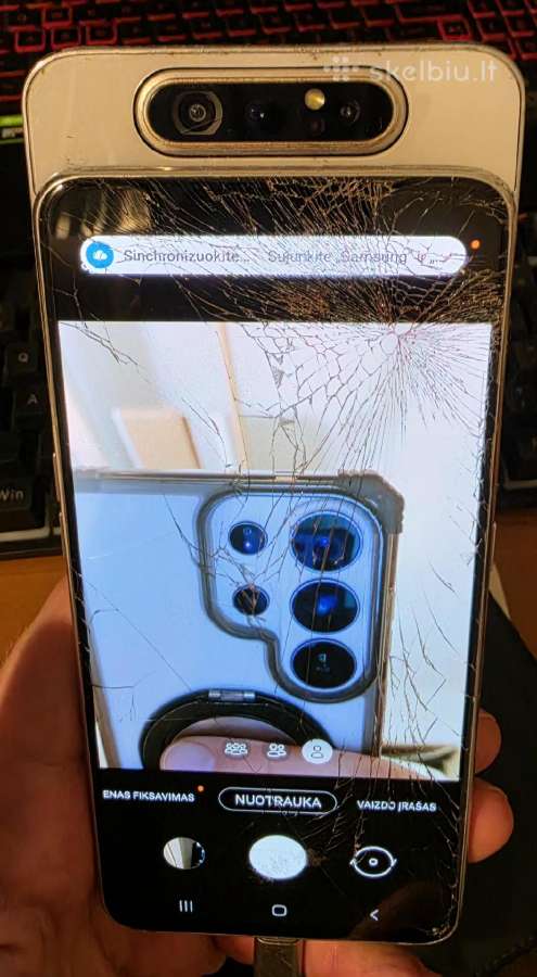 Samsung Galaxy A80 (suskilęs, dalims / donorui, - nuotraukos Nr. 3