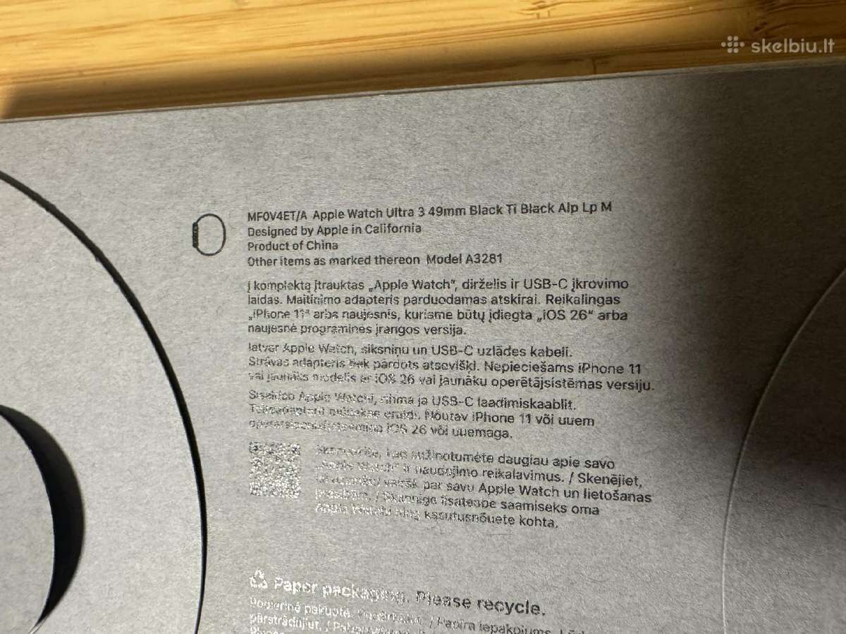 Apple Watch Ultra 3 Black Titanium - nuotraukos Nr. 5