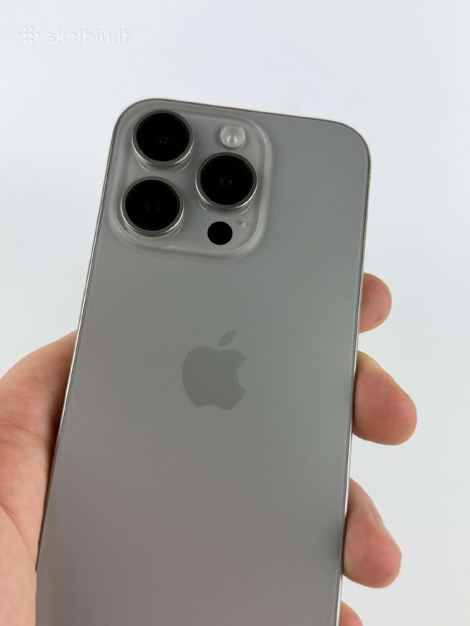 iPhone 15 Pro 256 Natural Titanium 10/10 - nuotraukos Nr. 3
