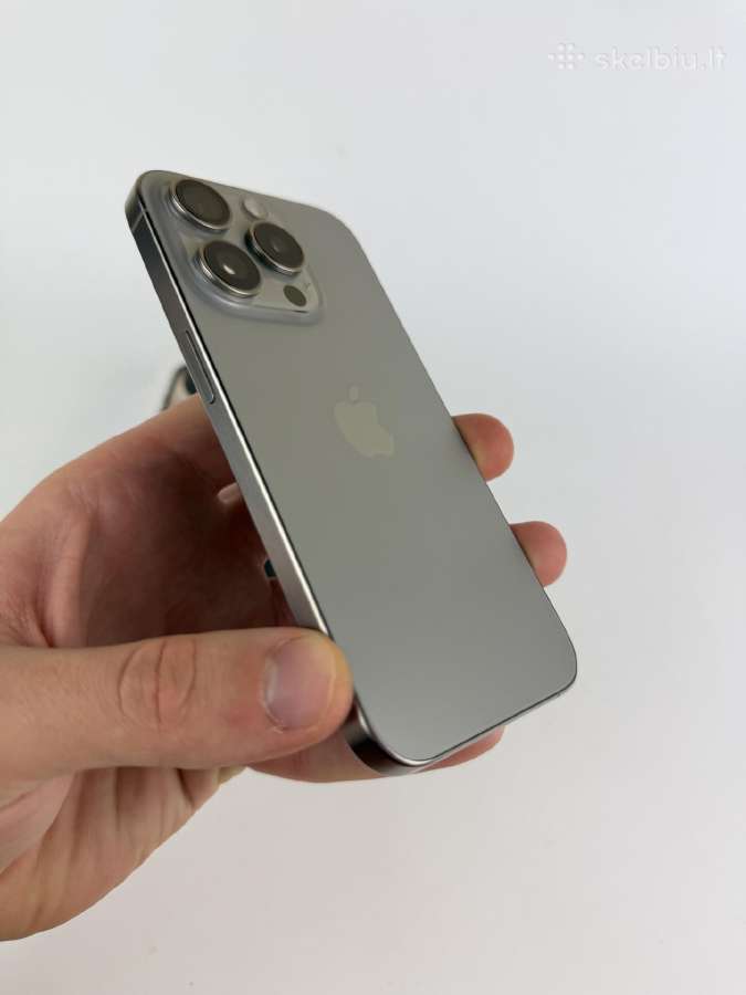 iPhone 15 Pro 256 Natural Titanium 10/10 - nuotraukos Nr. 4