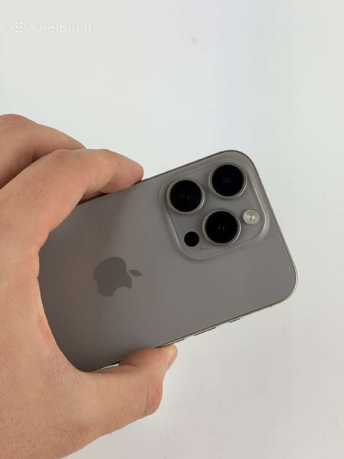 iPhone 15 Pro 256 Natural Titanium 10/10 - nuotraukos Nr. 9