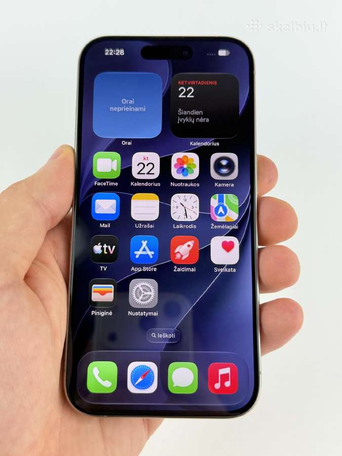 iPhone 15 Pro 256 Natural Titanium 10/10 - nuotraukos Nr. 10