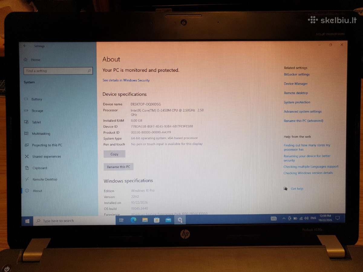 Hp Probook 4530s - nuotraukos Nr. 2