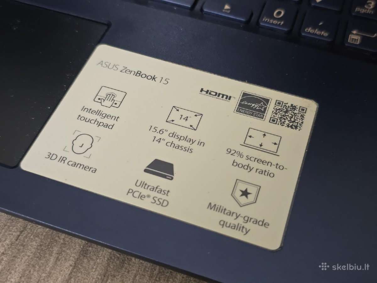 Asus Zenbook Ux534f su Screenpad i7 16gb SSD - nuotraukos Nr. 5