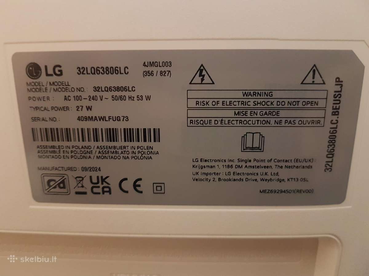 LG 32 colių išmanusis televizorius, 2024 m - nuotraukos Nr. 4