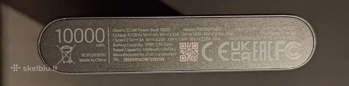 Xiaomi 22.5w Power Bank 10000 - nuotraukos Nr. 2