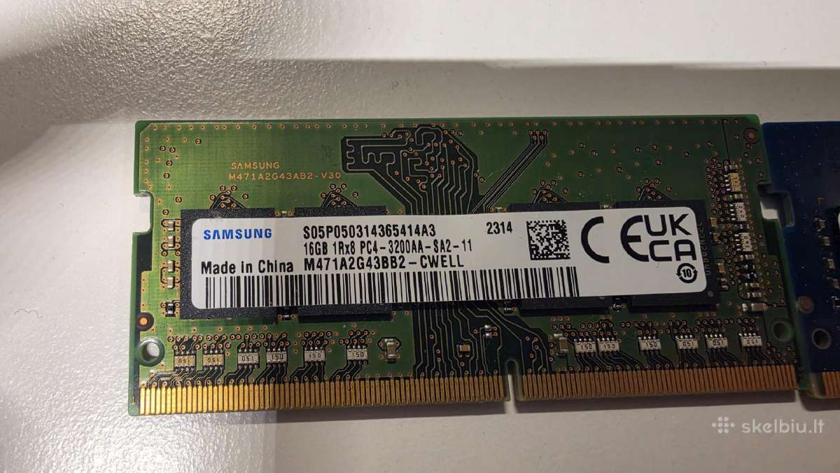 2x16gb Ddr4 3200mhz Sodimm RAM laptopui - nuotraukos Nr. 2