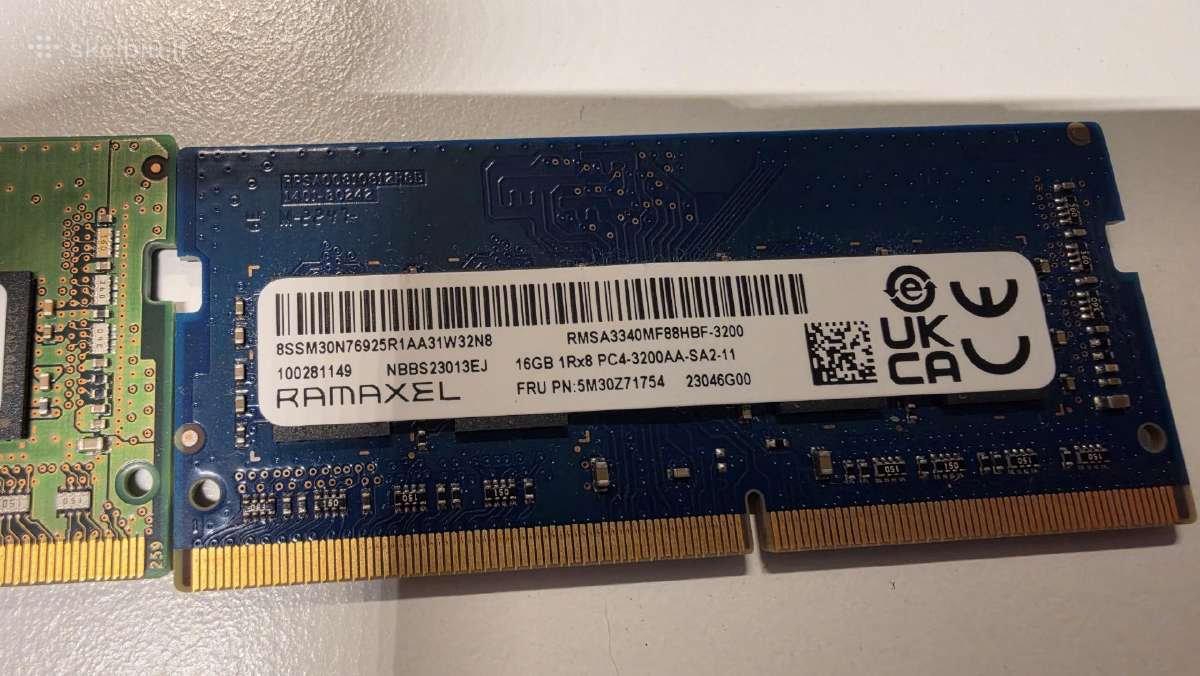 2x16gb Ddr4 3200mhz Sodimm RAM laptopui - nuotraukos Nr. 3