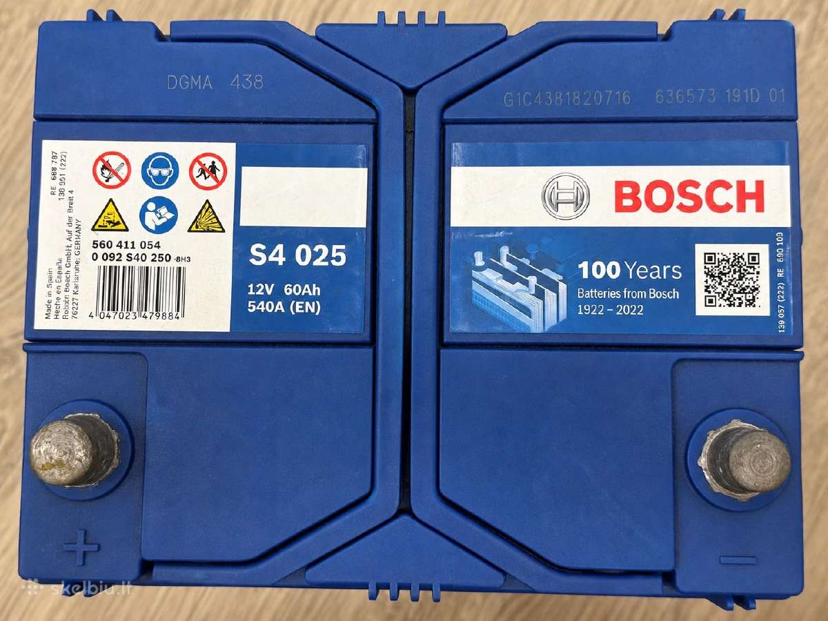 Bosch S4 025 akumuliatorius 60 Ah 540 A - nuotraukos Nr. 2