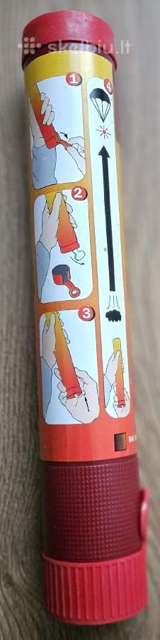 Sirgalių atributika, oranžinė šviesa su parašiutu - nuotraukos Nr. 2