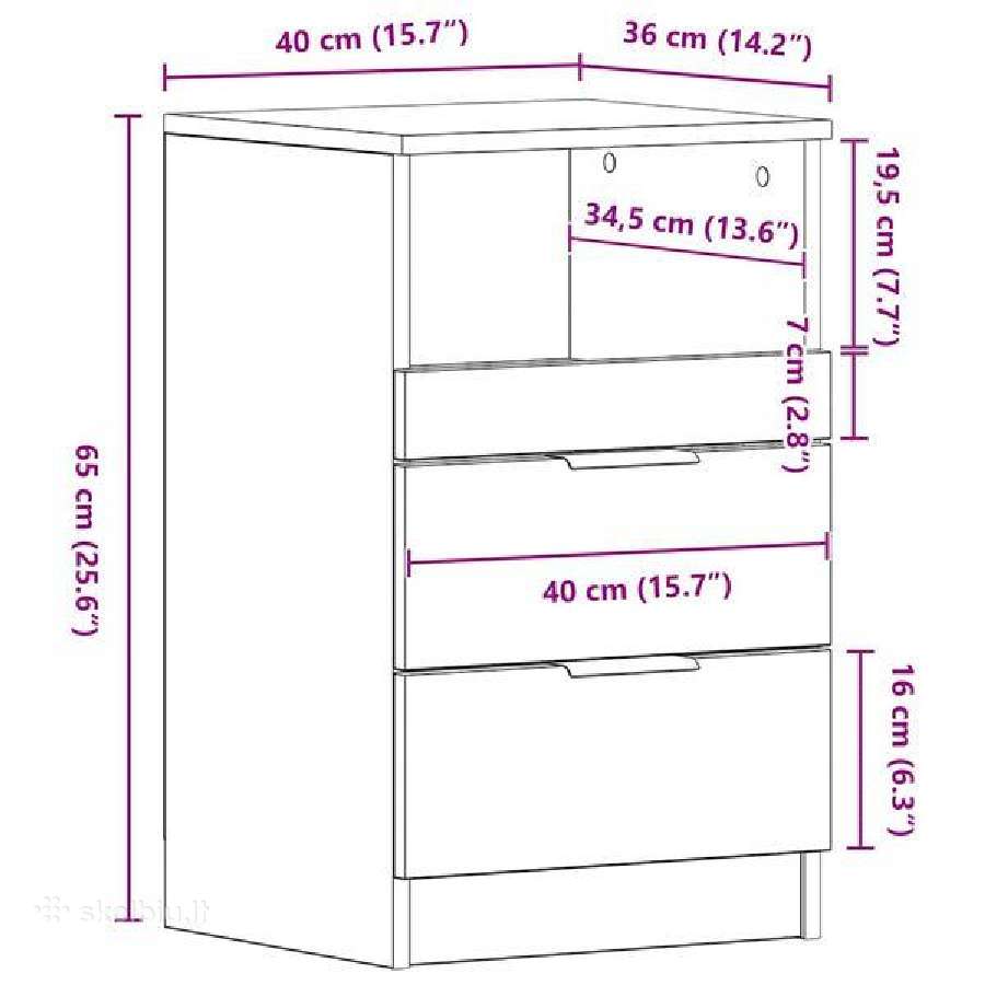 Naktinės spintelės, 2vnt. vidaxl(811233) - nuotraukos Nr. 4