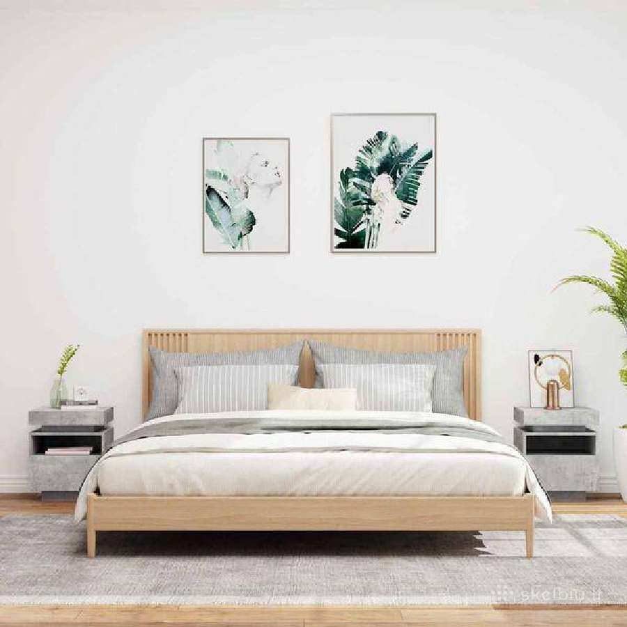 Naktinės spintelės su LED, 2vnt. vidaxl(836791) - nuotraukos Nr. 2