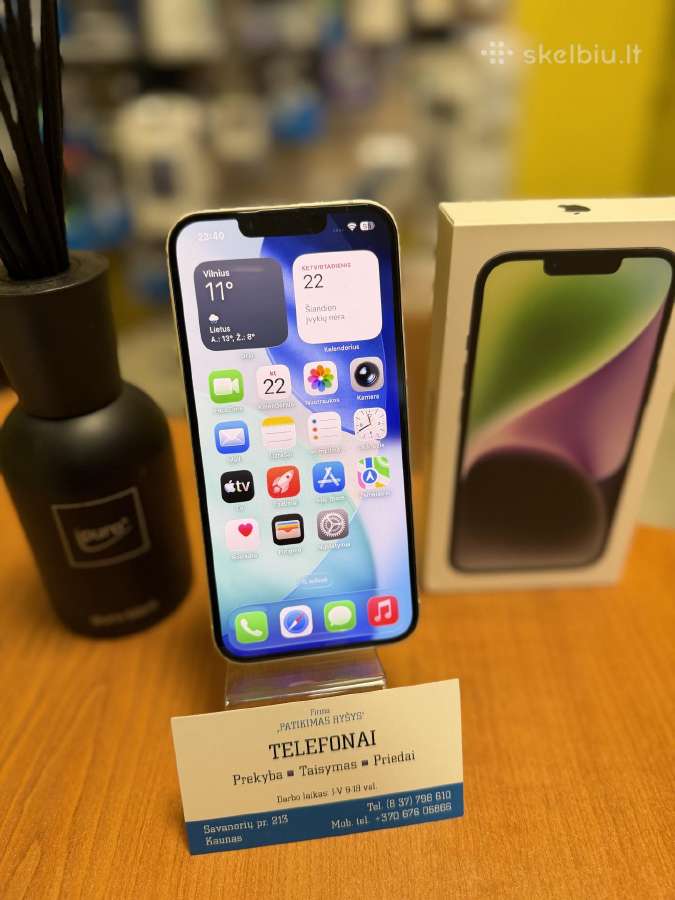 iPhone 14 Silver 128gb Su Garantija - nuotraukos Nr. 2