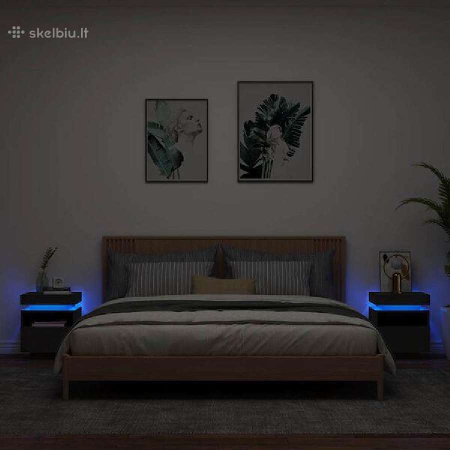 Naktinės spintelės su LED, 2vnt. vidaxl(836787) - nuotraukos Nr. 2