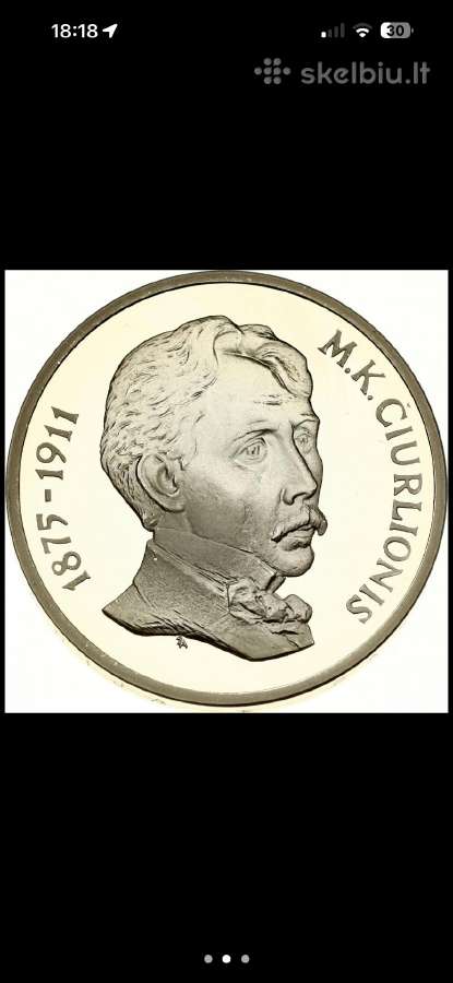 Perku Lb monetą 50 Litų monetą M.k. Čiurlionis - nuotraukos Nr. 2