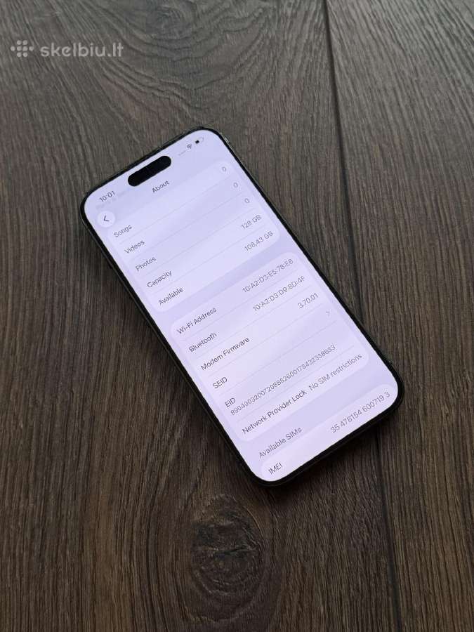 Apple iPhone 15 Pro 128gb Blue Titanium BH:100% - nuotraukos Nr. 7