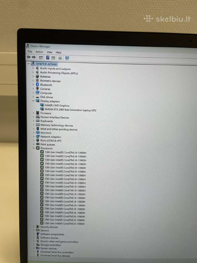 Lenovo Thinkpad P1 Gen6 i9-13900h 1tb SSD 32gb RAM - nuotraukos Nr. 8